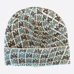 Amiri Beige, Green & Brown MA Swirl Logo Beanie